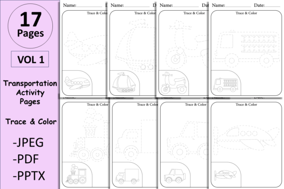 Download Vehicles Tracing Coloring Pages for Kids - Tracing Collection
