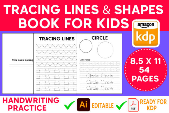 Download Tracing Lines and Shapes Book for KDP - Tracing Collection