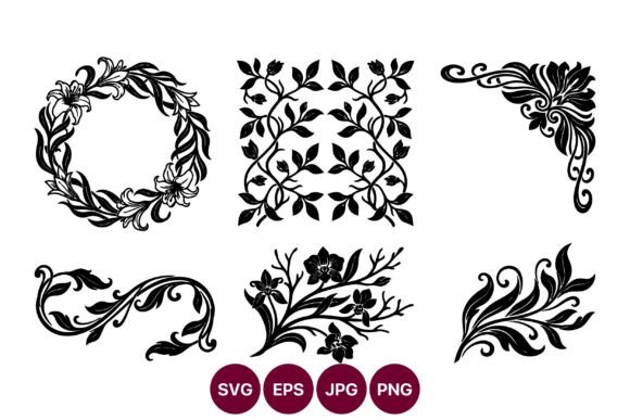 Download Ornamental Floral Flourishes Clip Art - Ornamental Collection