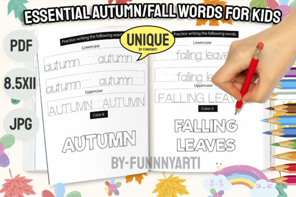 Download Autumn/Fall Tracing Words for Kids - Tracing Collection