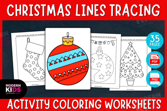 Download Christmas Lines Tracing Coloring Page - Tracing Collection