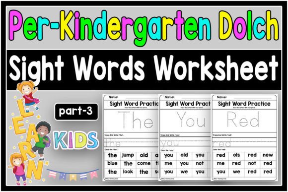 Download Dolch Sight Words Tracing Book Pre K V.3 - Tracing Collection