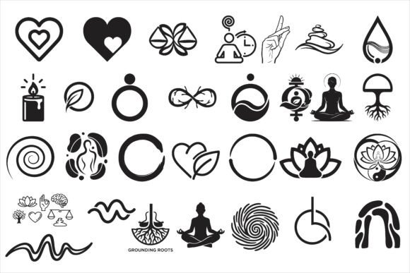 Download Calm and Mindful Living Symbols - Mindful living Collection