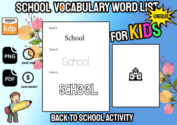 Download School Vocabulary Word Tracing Book Kdp - Tracing Collection