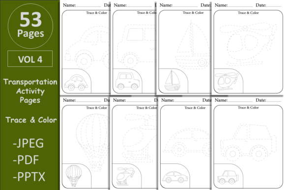 Download Transportation Tracing &amp; Coloring Pages - Tracing Collection