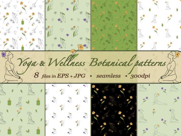 Download Mindful Living Botanical Pattern Bundle - Mindful living Collection